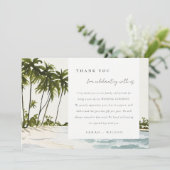 Miami Florida Waterverf Palm Landscape Wedding Bedankkaart (Staand voorkant)