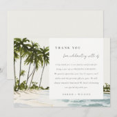 Miami Florida Waterverf Palm Landscape Wedding Bedankkaart (Voorkant / Achterkant)