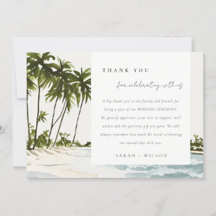 Miami Florida Waterverf Palm Landscape Wedding Bedankkaart