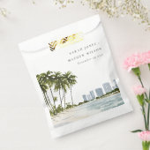 Miami Florida Waterverf Palm Landscape Wedding Bedankzakje (Gezegeld)