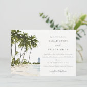 Miami Florida Waterverf Palm Landscape Wedding Kaart (Staand voorkant)