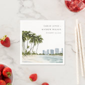 Miami Florida Waterverf Palm Landscape Wedding Servet (Insitu)