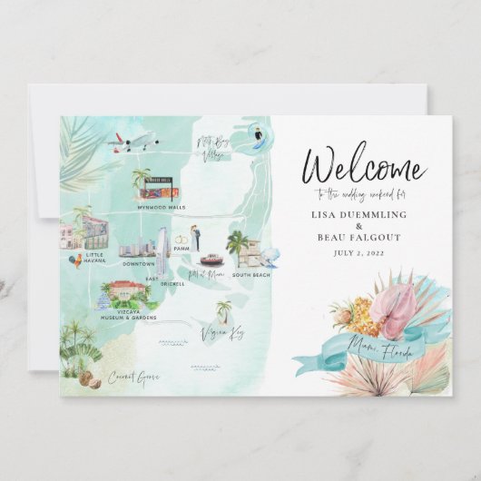 Miami Florida | Weduwenreiskaart (Voorkant)