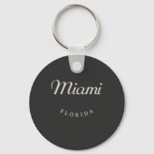 Miami Florida Wit Font Sleutelhanger (Voorkant)