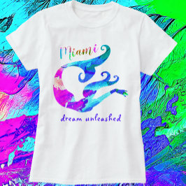 Miami Florida zeemeermin droom ontketende kunst T-shirt