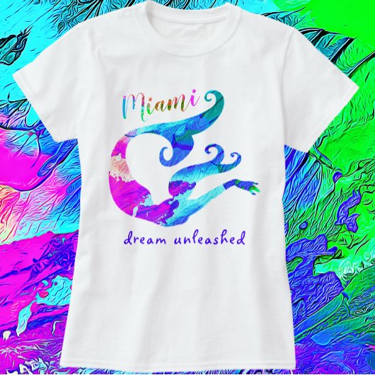 Miami Florida zeemeermin droom ontketende kunst T-shirt