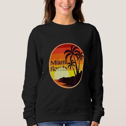 Miami Florida Zonsondergang, Palmbomen, Strand, To Trui (Voorkant)
