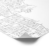 Miami, Florida (zwart op wit) Poster (Hoek)