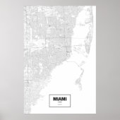Miami, Florida (zwart op wit) Poster (Voorkant)