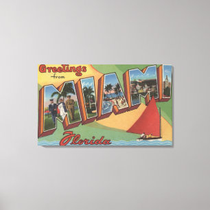 Miami, FloridaLarge Letter ScenesMiami, FL Canvas Afdruk