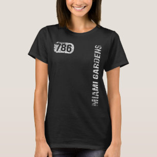 Miami Gardens Florida 786 Area Code Retro T-shirt