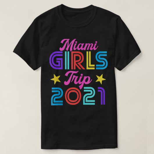 Miami Girls Trip 2021 Matching Squad Bachelorette T-shirt (Design voorkant)