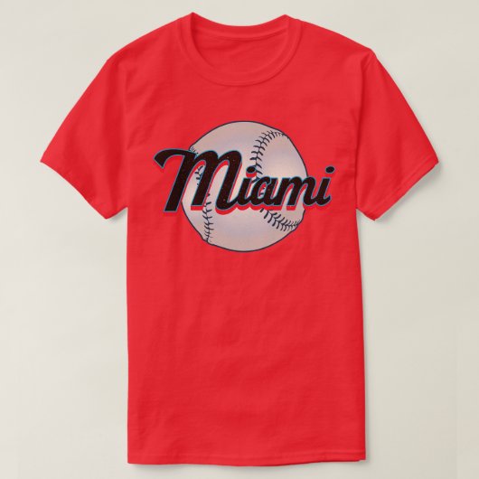 Miami Honkbal  Honkbal Team Gift T-shirt (Design voorkant)