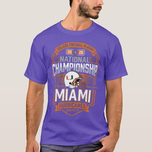 Miami Hurricanes CFP Nationaal Kampioenschap 2026 T-shirt (Voorkant)