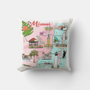 Miami Illustrated Map Sierkussen