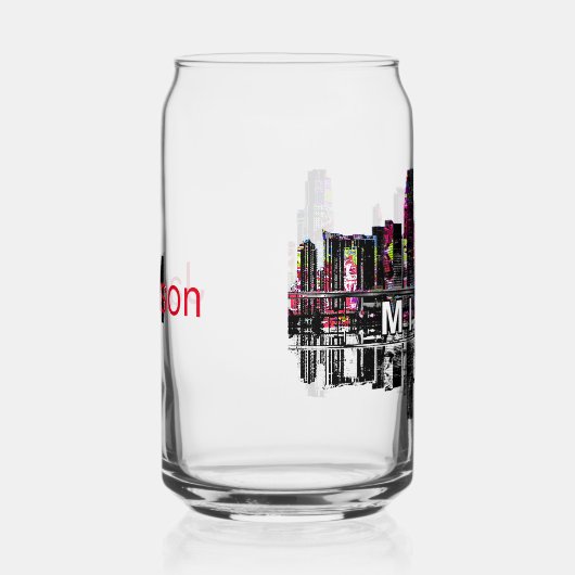 Miami in graffiti met monogram blikvorm glas (Rechts)