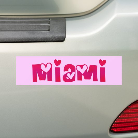 Miami in het hart bumpersticker (Op auto)