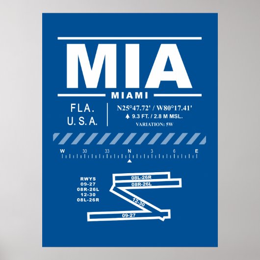 Miami Internationale Luchthaven MIA Poster (Voorkant)