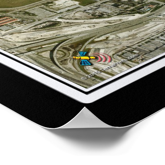 Miami Intl Airport Florida Satellite Poster Map (Hoek)