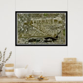 Miami Intl Airport Florida Satellite Poster Map (Keuken)