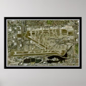Miami Intl Airport Florida Satellite Poster Map (Voorkant)