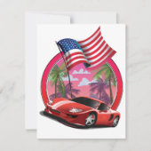 Miami jaren 90 sportwagen (Voorkant)