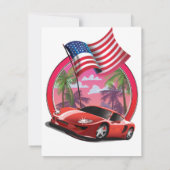 Miami jaren 90 sportwagen (Achterkant)