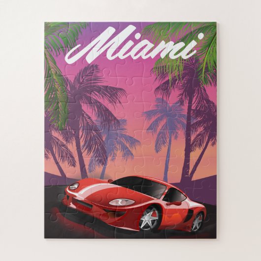 Miami jaren 90 sportwagen legpuzzel (Verticaal)
