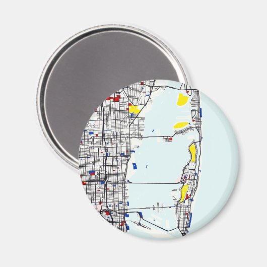 Miami-kaart Magneet (Voorkant / Achterkant)