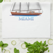 Miami Kust Zeilboot Zeiler Theedoek (Gevouwen)