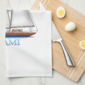 Miami Kust Zeilboot Zeiler Theedoek (Quarter Fold)