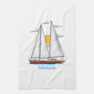 Miami Kust Zeilboot Zeiler Theedoek
