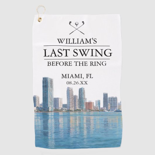 Miami Laatste Swing Voor de Ring Bachelor Golfhanddoek (Voorkant)