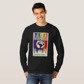 Miami LGBTQ Pride Rainbow Flag Resist Fist Proud L T-shirt (Voorkant volledig)
