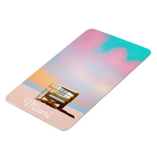 Miami Lifeguard Travel poster Magneet