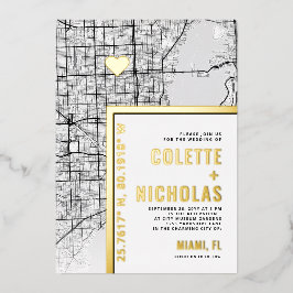 Miami Love Locator | Stadsweddenschap Folie Uitnodiging
