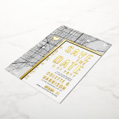 Miami Love Locator | Trouw Save the Date Folie Uitnodiging (Gedraaid)