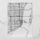 Miami Love Locator | Trouw Save the Date Folie Uitnodiging (Achterkant)