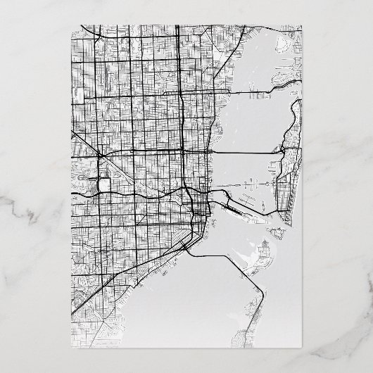 Miami Love Locator | Trouwkaart Save the Date Folie Uitnodiging (Achterkant)