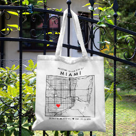 Miami Love Locator | Welkom Stadskaartje Tote Bag