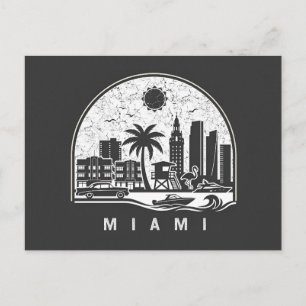 Miami  Magie- Oude Kustlijn Silhouet Aankondigingskaart