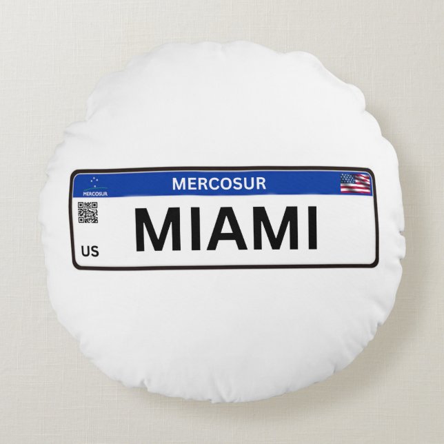 Miami Mercosur Rond Kussen (Voorkant)