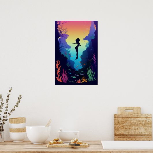 Miami mermaid poster (Keuken)