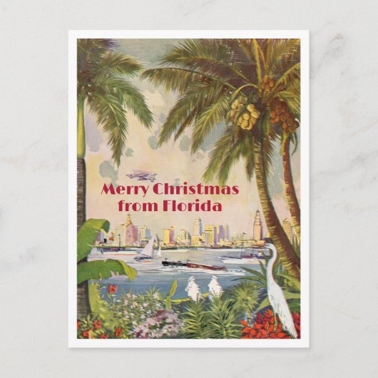 Miami Merry Christmas uit Florida Briefkaart (Voorkant)