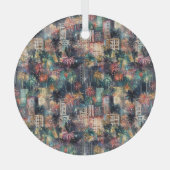 Miami met Kerstmis & Nieuwjaar in Waterverf Glas Ornament (Voorkant)