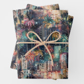 Miami met Kerstmis & Nieuwjaar in Waterverf Inpakpapier Vel (In situ)