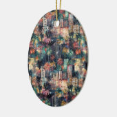 Miami met Kerstmis & Nieuwjaar in Waterverf Keramisch Ornament (Links)