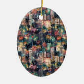 Miami met Kerstmis & Nieuwjaar in Waterverf Keramisch Ornament (Voorkant)