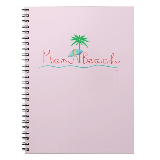 Miami met Palm en Umbrella Notitieboek (Voorkant)