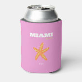 Miami, Miami Beach, Florida, Preppy, Roze, Oranje Blikjeskoeler (Blikje Achterkant)